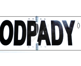 Tablica ODPADY 12 cm x 30 cm łamana