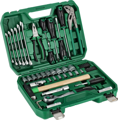 Zestaw multinarzędziowy 1/2”+1/4” 55 elem grzechotka 90t opakowanie bmc STALCO S011100055